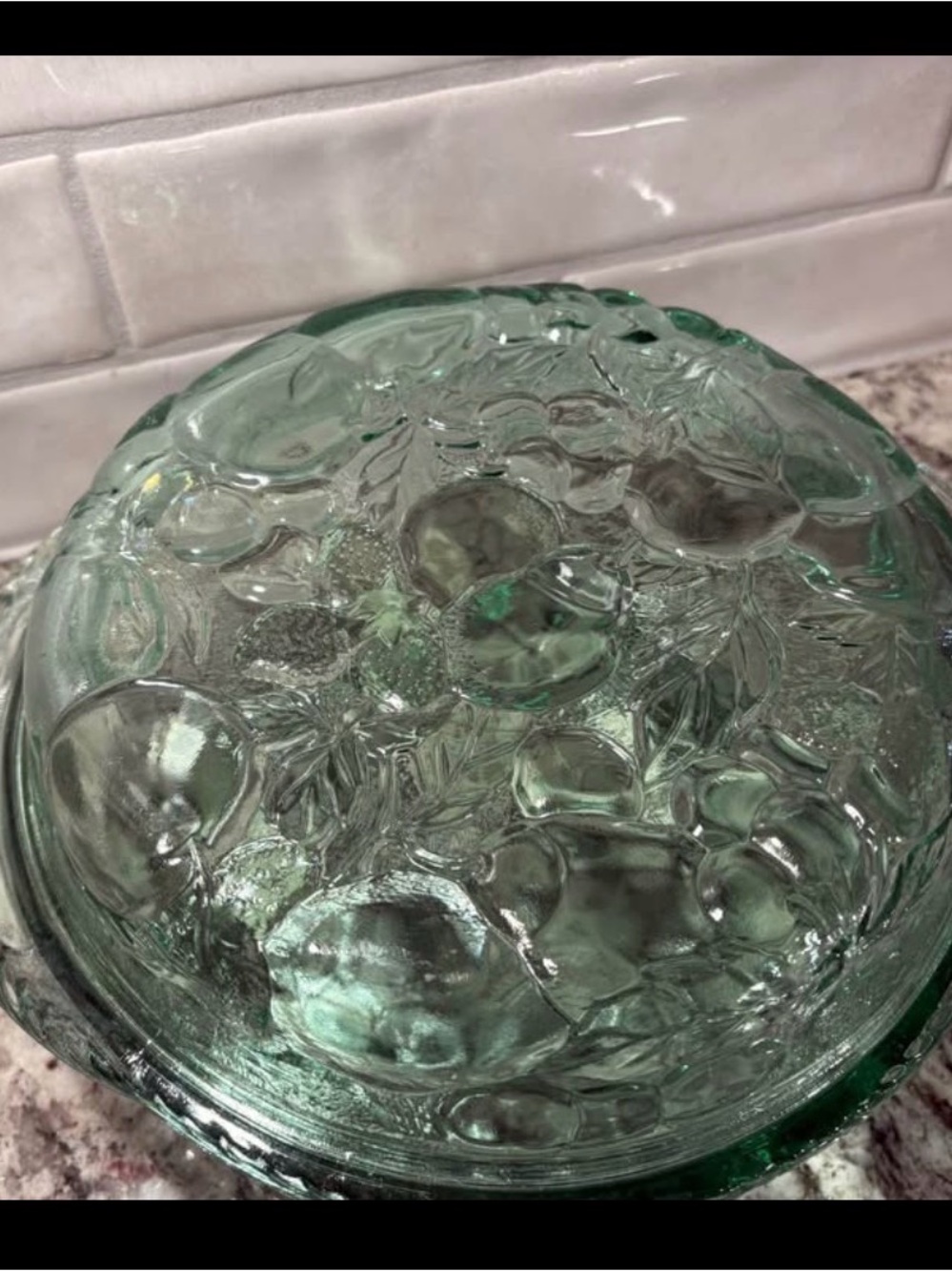 Textured Glass Covered Bowl - Seafoam Green - Picture 7 of 8